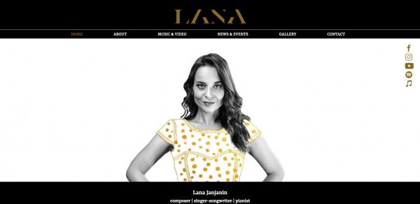 Интернет сайт на певицата и композиторка Lana Janjanin (екран)