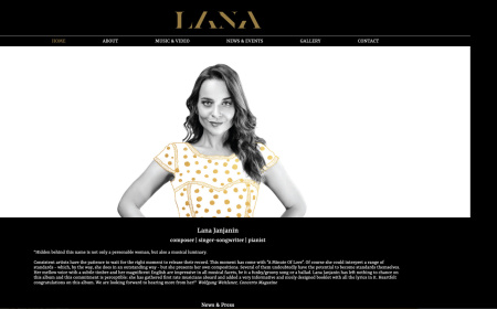 Website of the singer & composer from Croatia Lana Janjanin (screen)