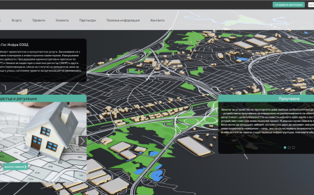 екран от уеб сайта на проектантско студио Гис-Инфра ЕООД 