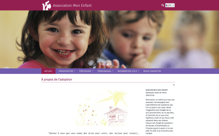 Updated Website for the “My Child Association” (screen)
