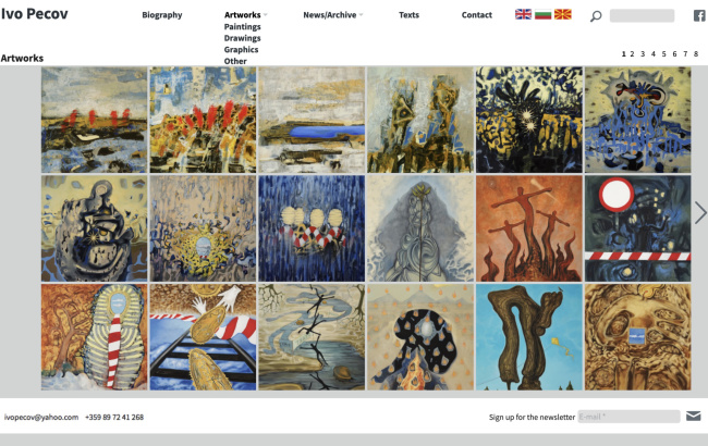 Website of the painter Ivo Petsov (screen)
