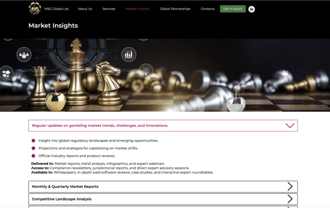 The MSG Global Ltd., Website (screenshot)