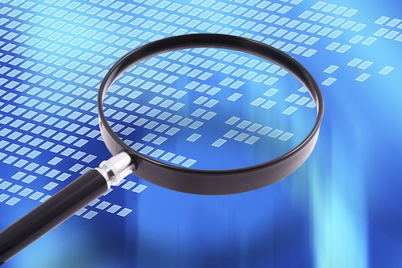 Анализ и SEO оптимизация на Интернет сайтове. Колаж с лупа